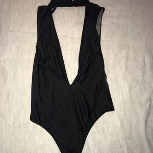 Victoria Secret black deep plunge bodysuit